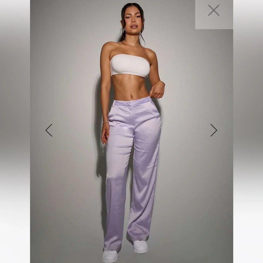 NEW naked wardrobe High Waisted Gloss Pants - Size Small | Color: Lavender